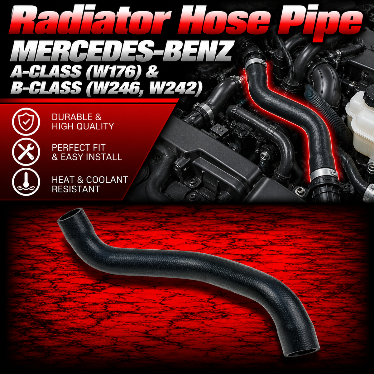 RADAITOR Hose Pipe 2465010182 A2465010182 Compatible With MERCEDES-BENZ A-CLASS (W176) & B-CLASS Sports Tourer (W246, W242) Tag No.526