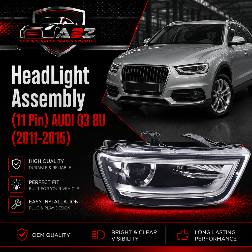 Complete Headlight Assy Set Right 8U0941006 & Left 8U0941005 Both Side (11 Pin) Compatible With AUDI Q3 8U (2011-2015) Tag No.151