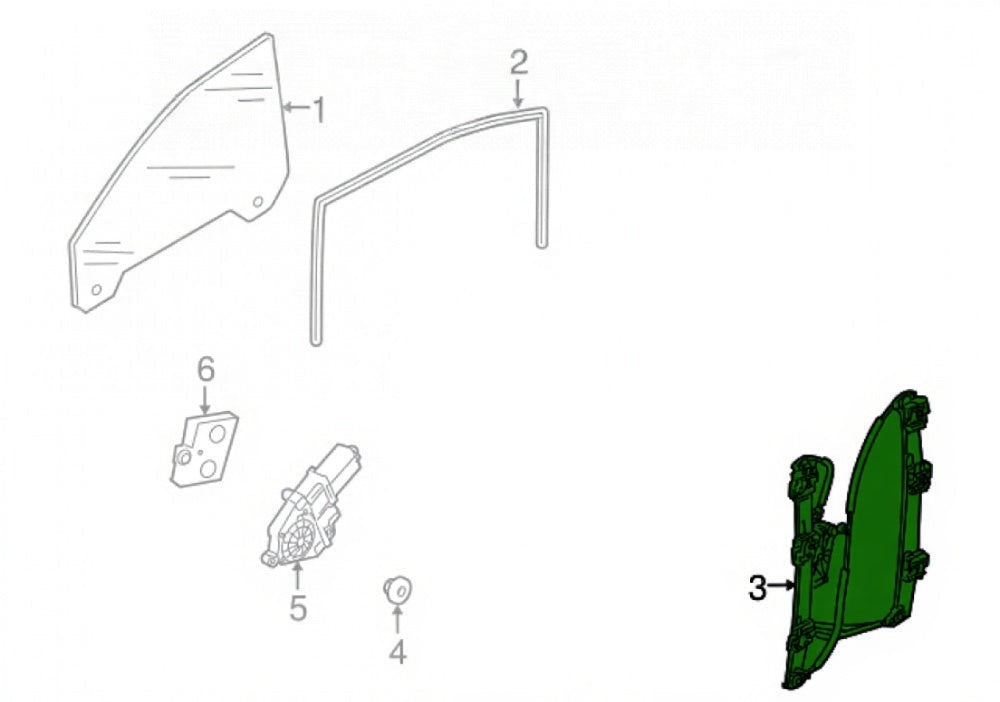 Front Right Power Window Regulator 4L0837462 Compatible with AUDI Q7 (4LB)