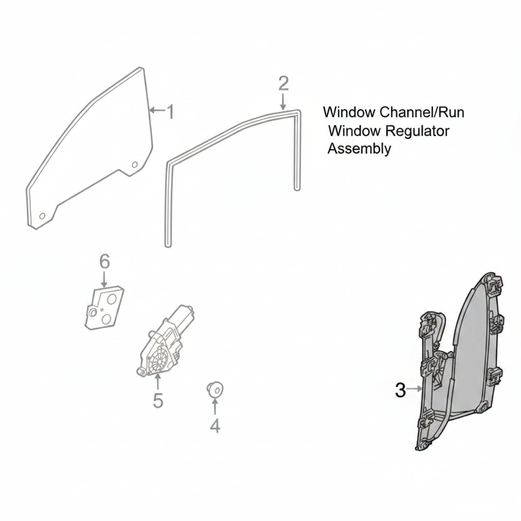 Front Right Power Window Regulator 4L0837462 Compatible with AUDI Q7 (4LB)