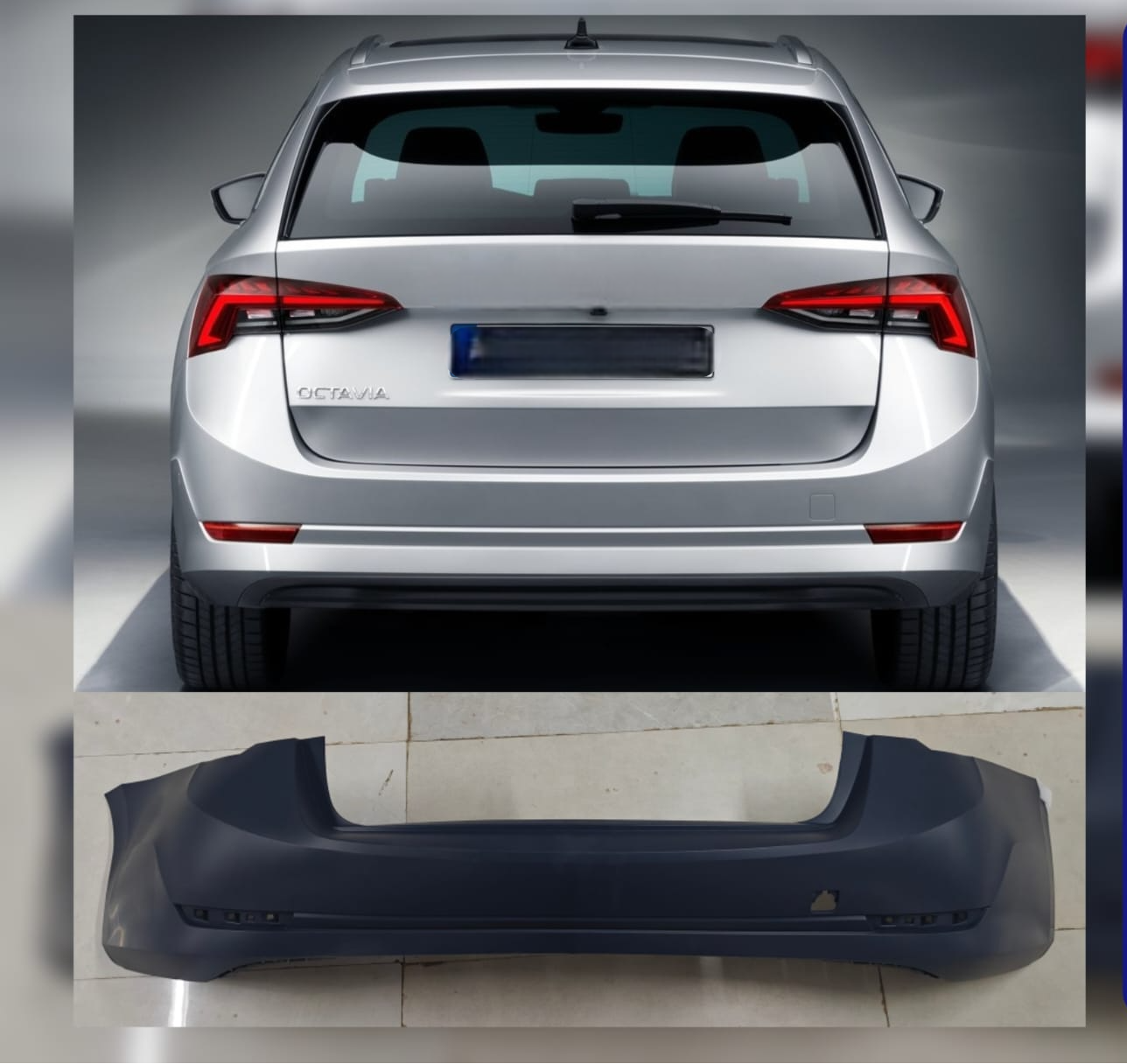 Complete Rear Bumper 5E6807421 Compatible With Skoda Octavia (2021-2023) Tag No.707
