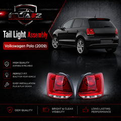 Tail Light Set Left 6R0807095 & Right 6R0807096 Compatible With Volkswagen Polo (2009)