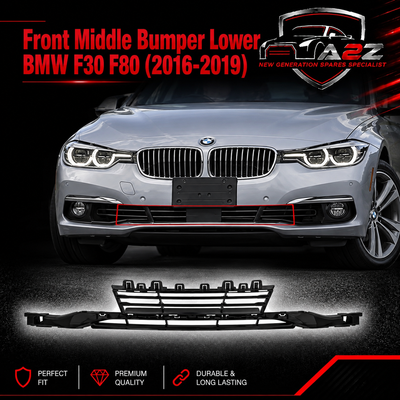 Front Middle Bumper Lower Center Mesh Bezel Grille 51117386152 Compatible With BMW 3 Series (F30, F80) (2016-2019) Tag-BG-83