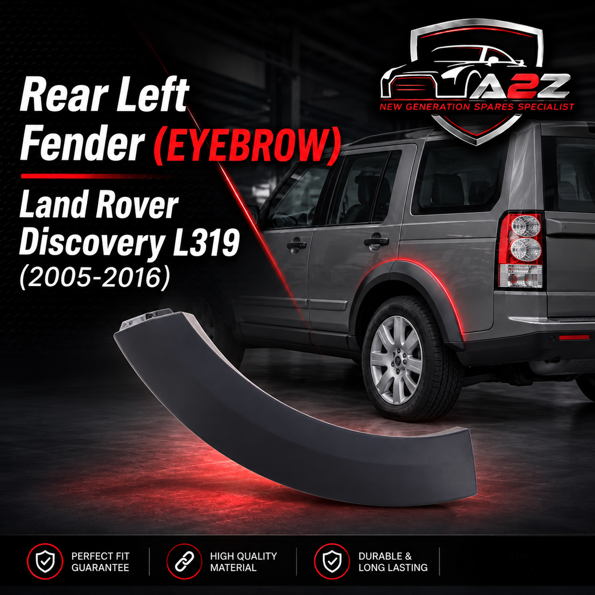 Rear Left Fender Eyebrow LR010630 Compatible With Land Rover Discovery (L319) (2005-2016)