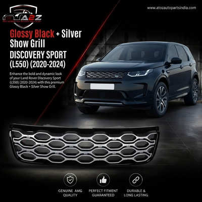 Glossy Black + Silver Show Grill LR183286 Compatible With LAND ROVER DISCOVERY SPORT (L550) (2020-2024) Tag No.11