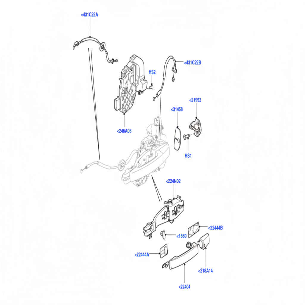 Rear Door Latch LR013890 Compatible With RANGE ROVER EVOQUE VAN (L538) & RANGE ROVER SPORT I (L320)(2005-17)