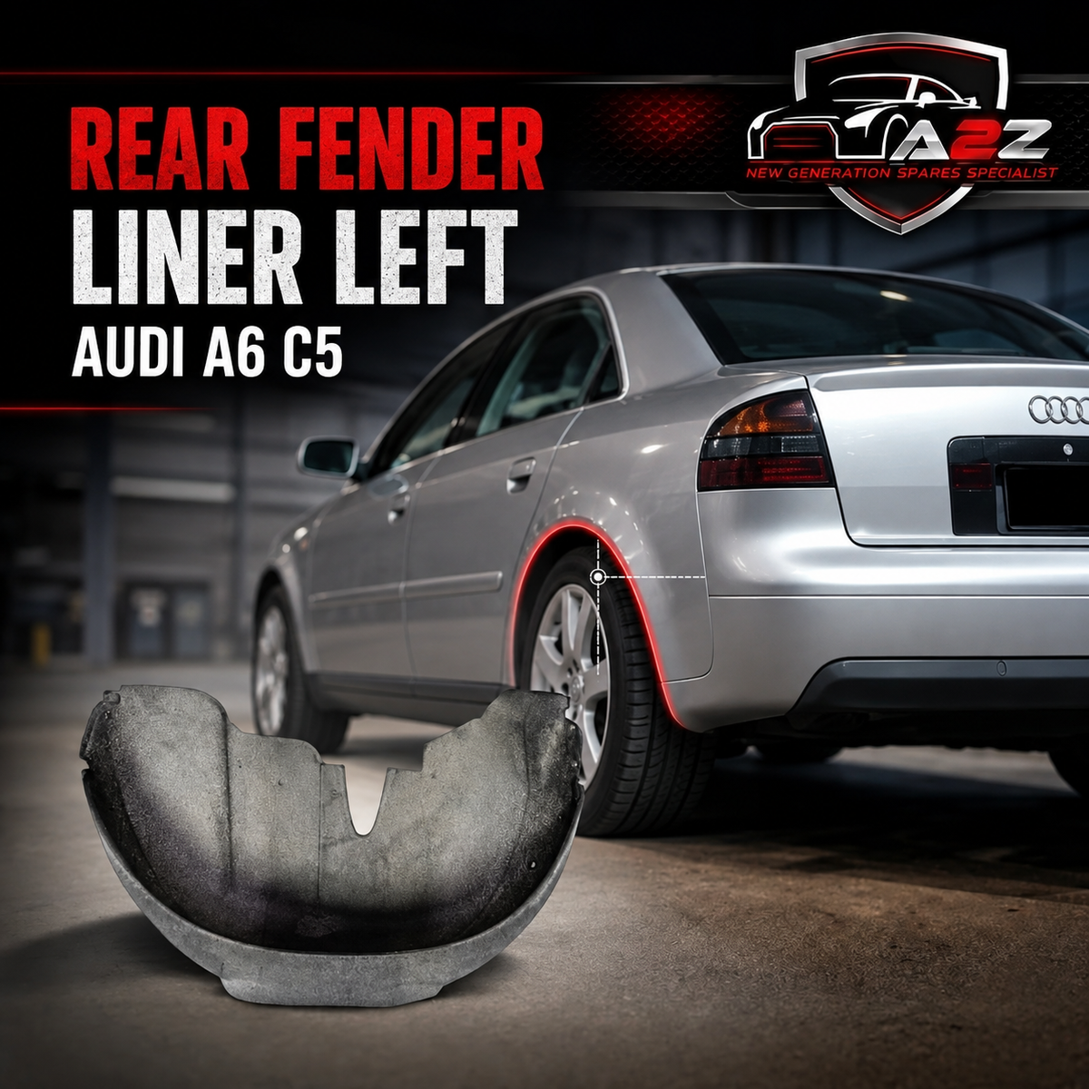 Rear Fender Liner Left 4B0810171N Compatible With Audi A6 C5