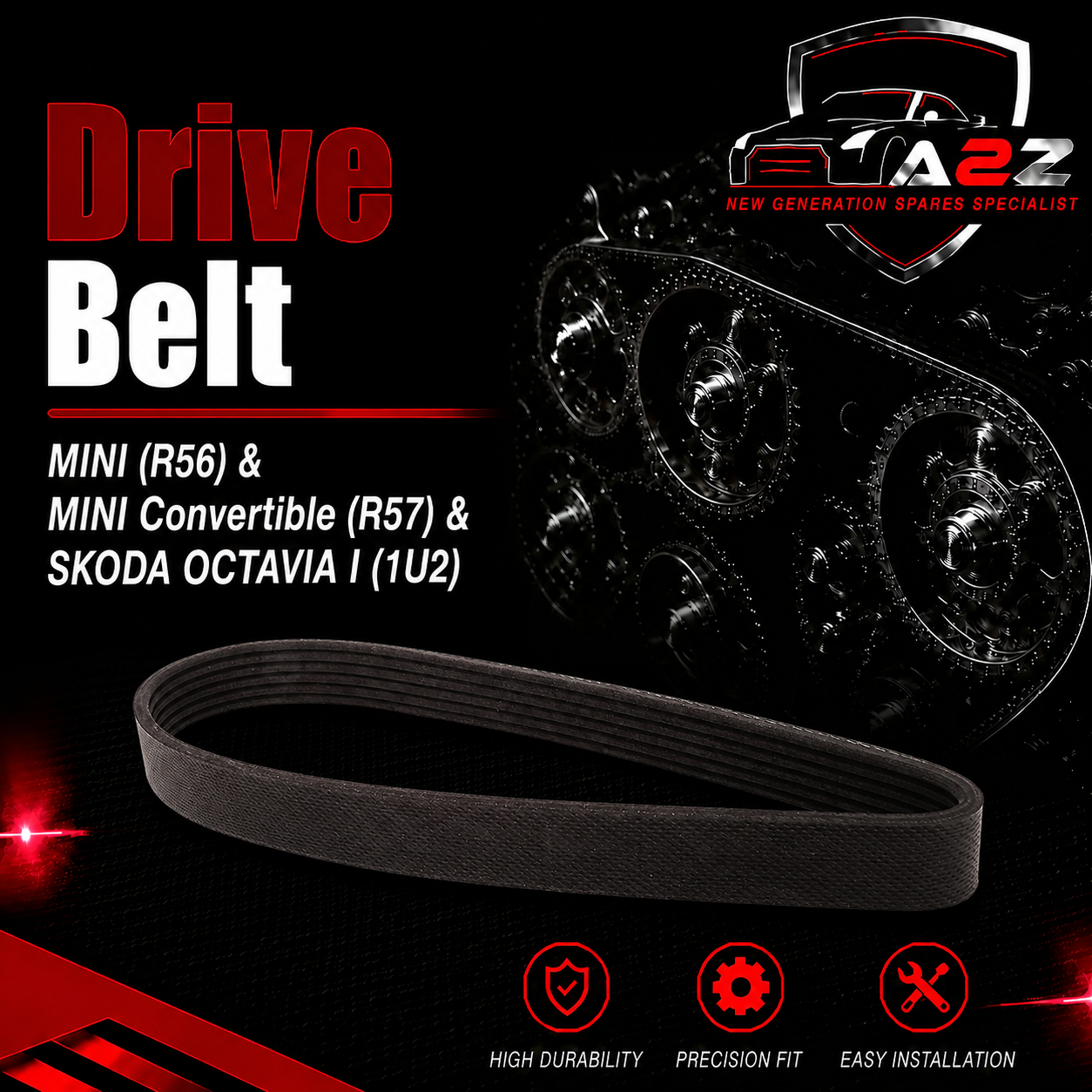 Belt 6PK90511 287534398 11287566789 11287571015 Compatible With MINI (R56) & MINI Convertible (R57) & SKODA OCTAVIA I (1U2) Tag-BEL-39