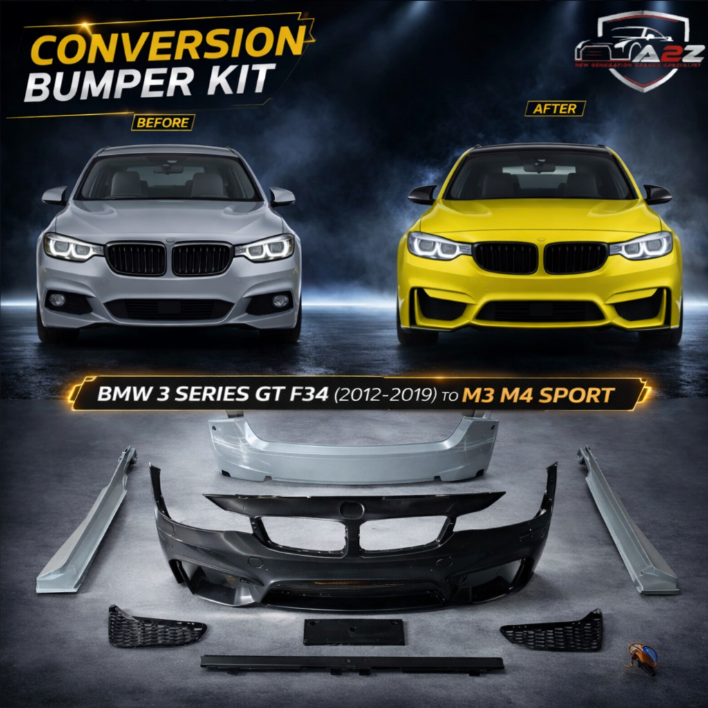 Complete Conversion Bumper Body Kit Compatible With Bmw 3 Series Gt F34 (2012-2019) To M3 M4 M Sports Style Upgrade | Shipping Cost Not Included