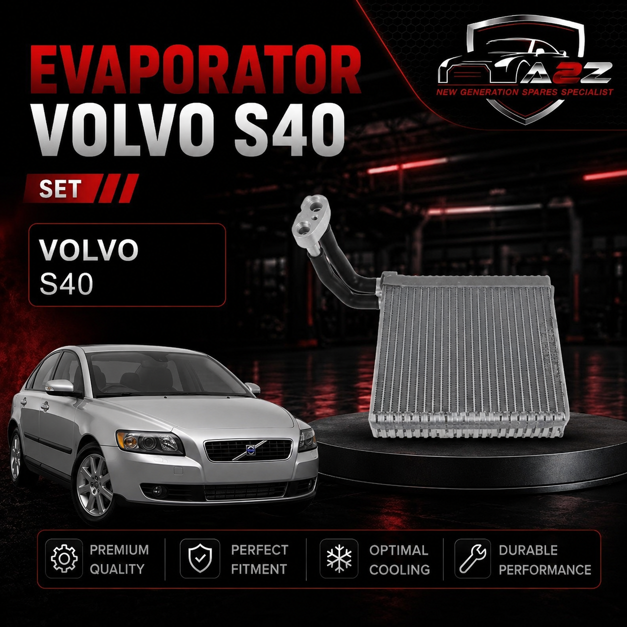 Evaporator 30767329 Compatible With Volvo S40