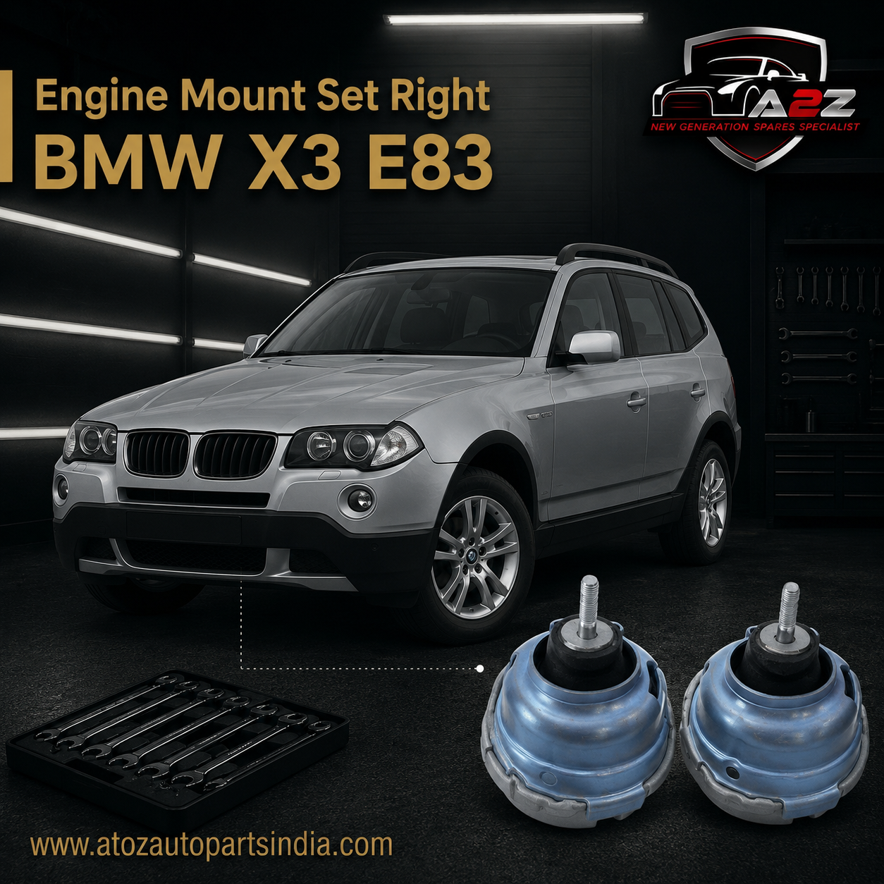 Engine Mount Set Right 22113400336 22113421296 Compatible With BMW X3 E83
