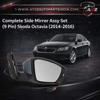 Complete Side Mirror Assy Set (9 Pin) Left 5E1857507P & Right 5E1857508P Compatible With Skoda Octavia (2014-2016) Tag No.182