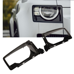 Glossy Black Headlight Cover Left LR132527 & Right LR132525 Compatible With Land Rover Defender (2020-2024) Tag No.51