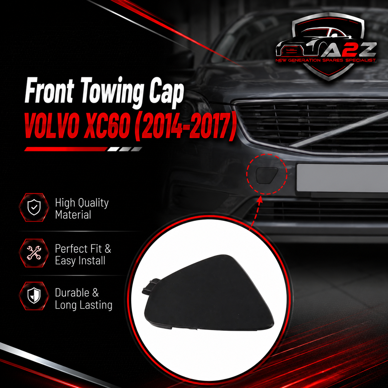 Front Towing Cap 39821562 Compatible With VOLVO XC60 (2014-2017) Tag No.654