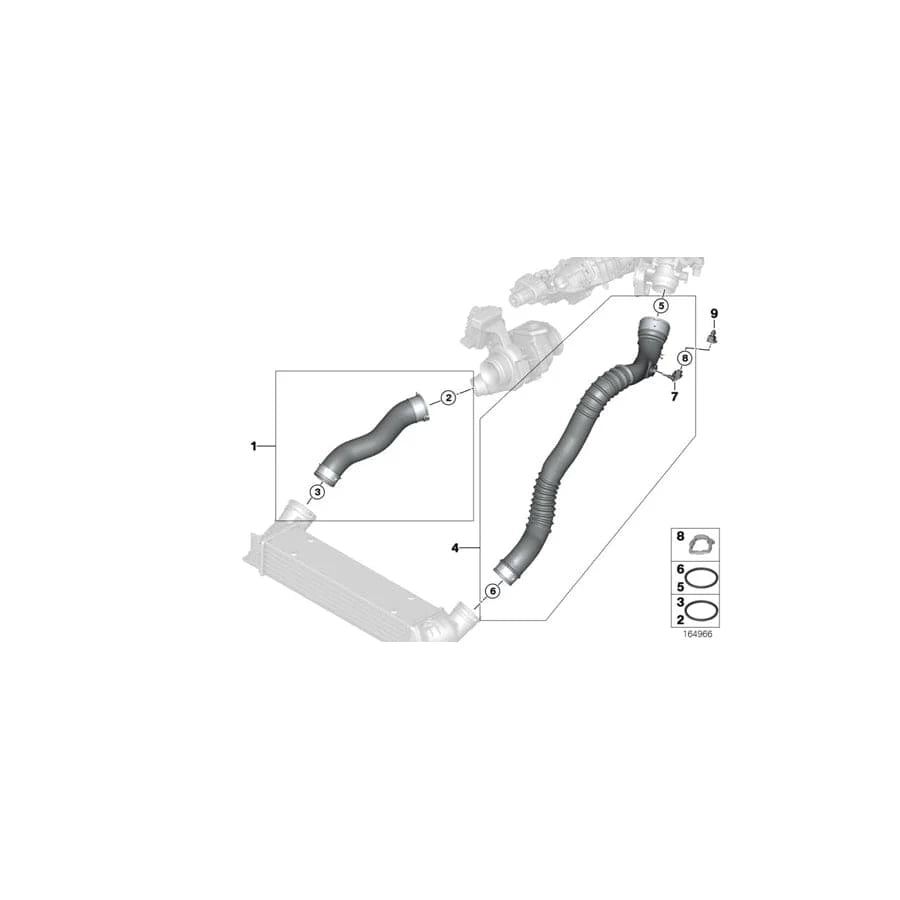 Charge Air Intake Hose Pipe 11617803748 Compatible With BMW 5 series E60 Tag No.929