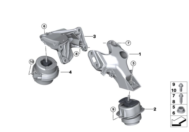 Engine Motor Mount Set Compatible With BMW X5 E70 & X6 E71 Engine Motor Mount Left 22116865145 & Right 22116865146