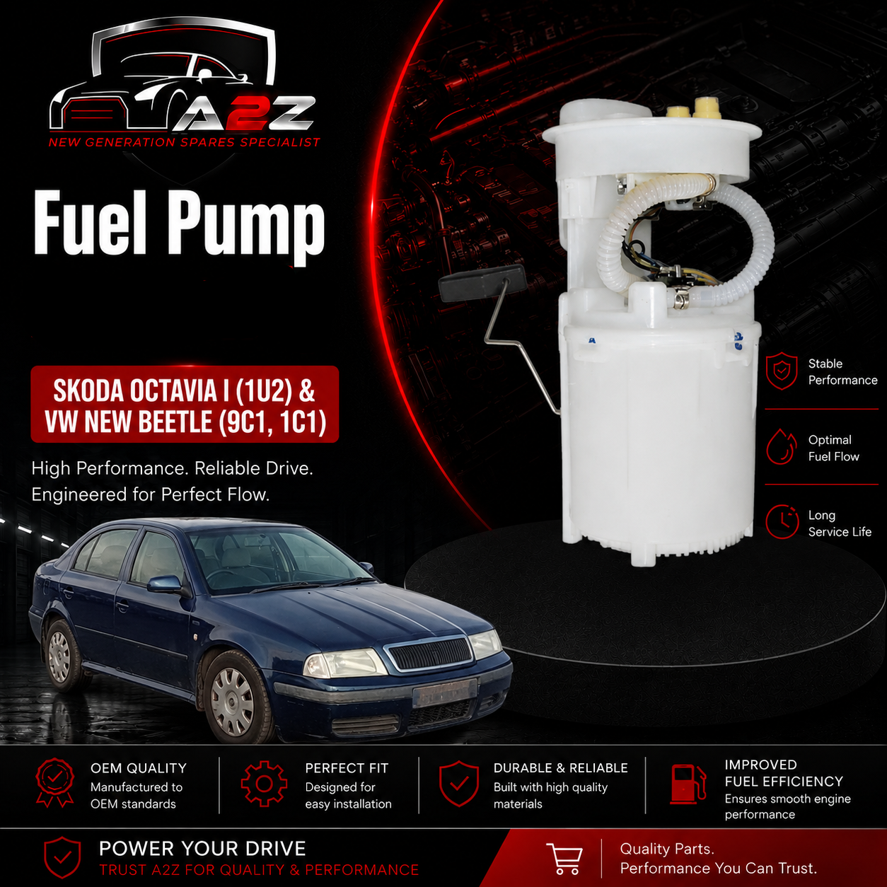 Fuel Pump 1J0919051B 1J0919087J Compatible With SKODA OCTAVIA I (1U2) & VW NEW BEETLE (9C1, 1C1) Tag No.77