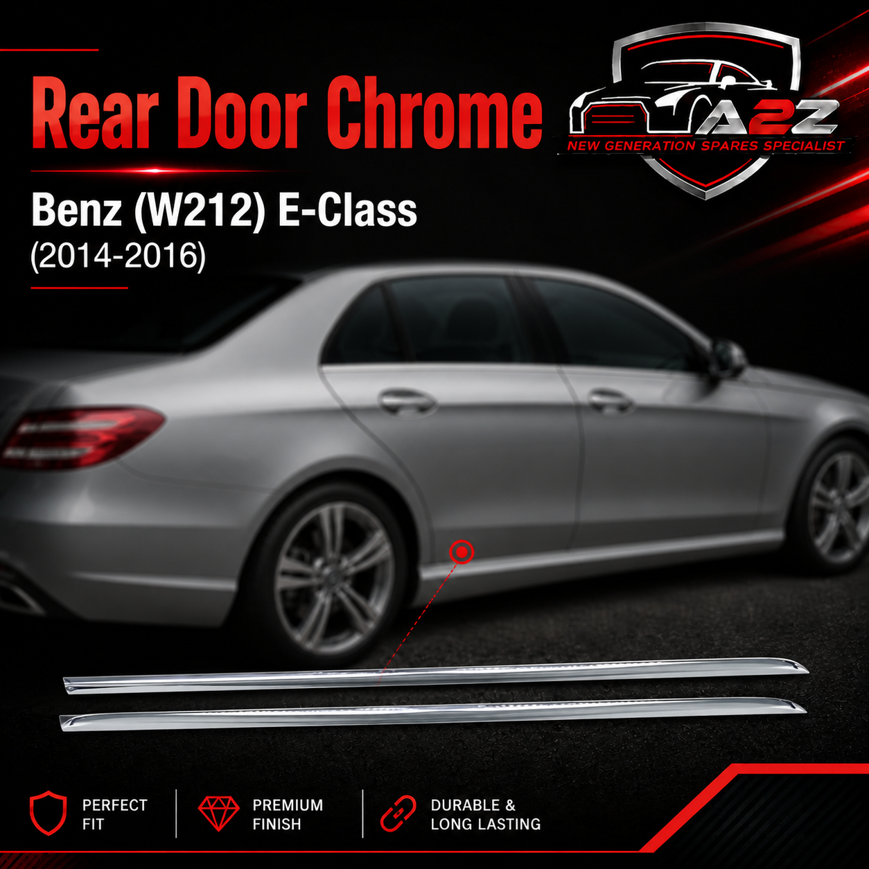 Rear Door Chrome Left 2126904782 & Right 2126904882 Compatible With Mercedes Benz (W212) E-Class (2014-2016) Tag No.292