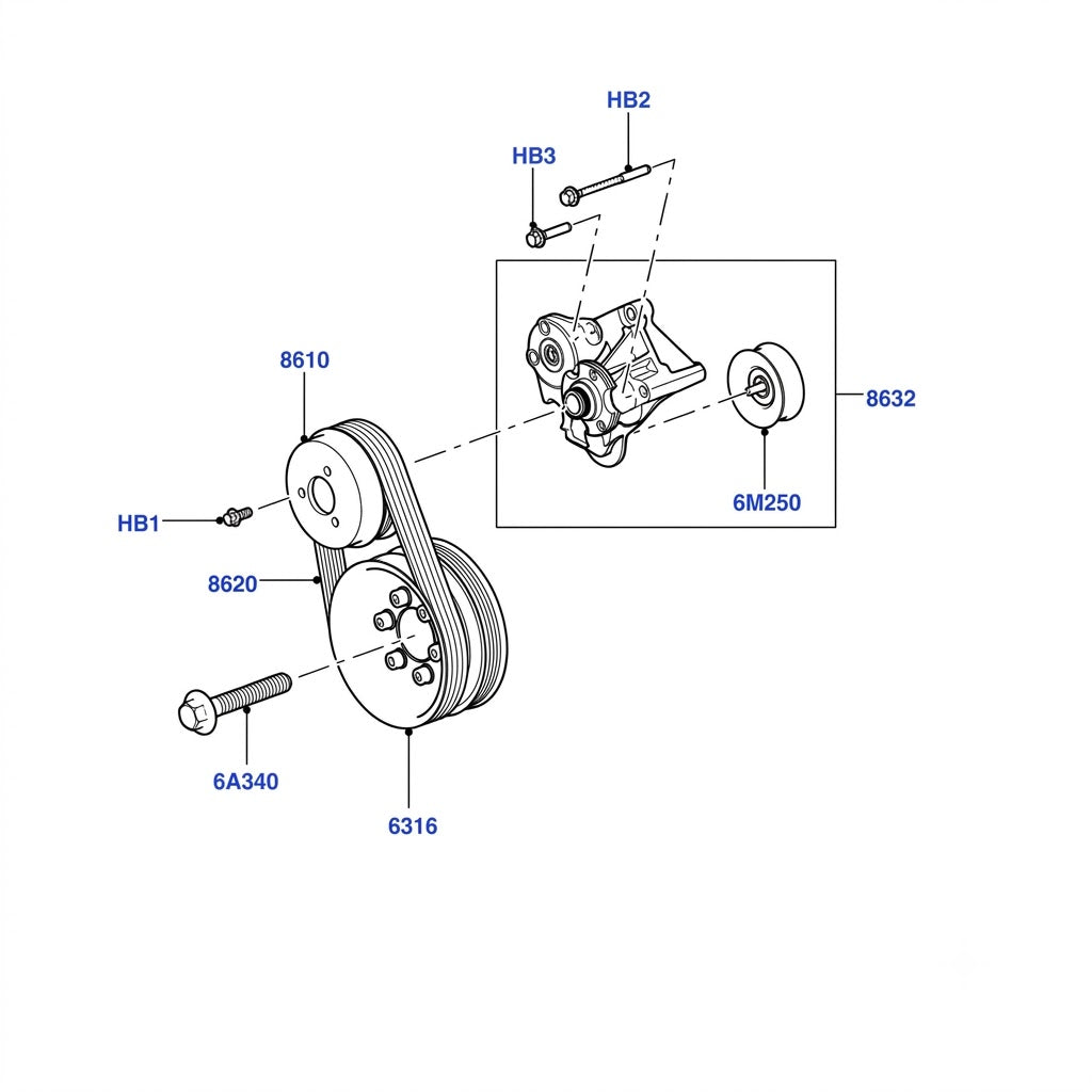 Drive Belt LR012663 Compatible With Land Rover & Range Rover Sport I (L320)