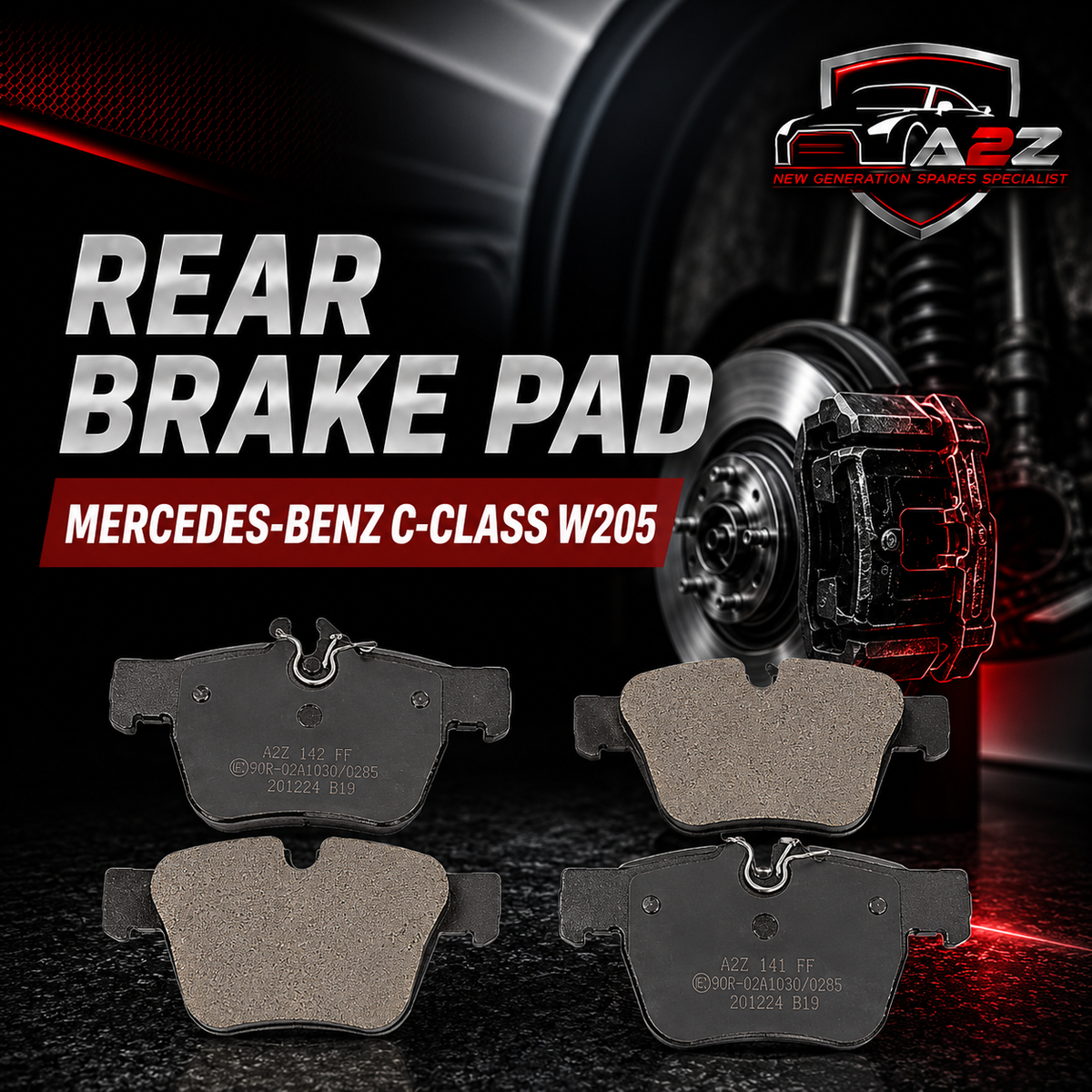 Rear Brake Pad A0084201420 2535301 P050122 Compatible With MERCEDES-BENZ C-CLASS W205