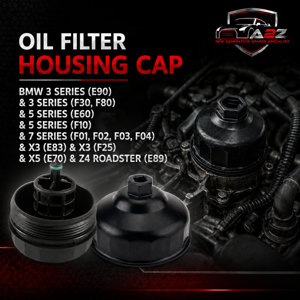 Oil Filter Housing Cap 11427525334  Compatible With  BMW 3 Series (E90) & 3  Series (F30, F80) & 5  Series (E60) & 5  Series (F10) & 7  Series (F01, F02, F03, F04) &  X3 (E83) & X3 (F25)  & X5 (E70) & Z4 Roadster (E89)