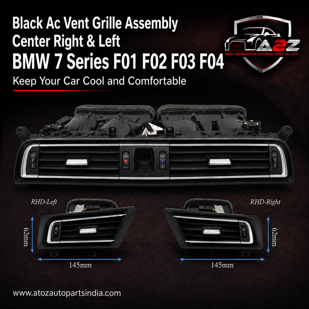 Black Ac Vent Grille Assembly Center 64229115860 & Right 64229115862 & Left 64229115861 Compatible With BMW 7 Series F01 F02 F03 F04