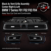 Black Ac Vent Grille Assembly Center 64229115860 & Right 64229115862 & Left 64229115861 Compatible With BMW 7 Series F01 F02 F03 F04