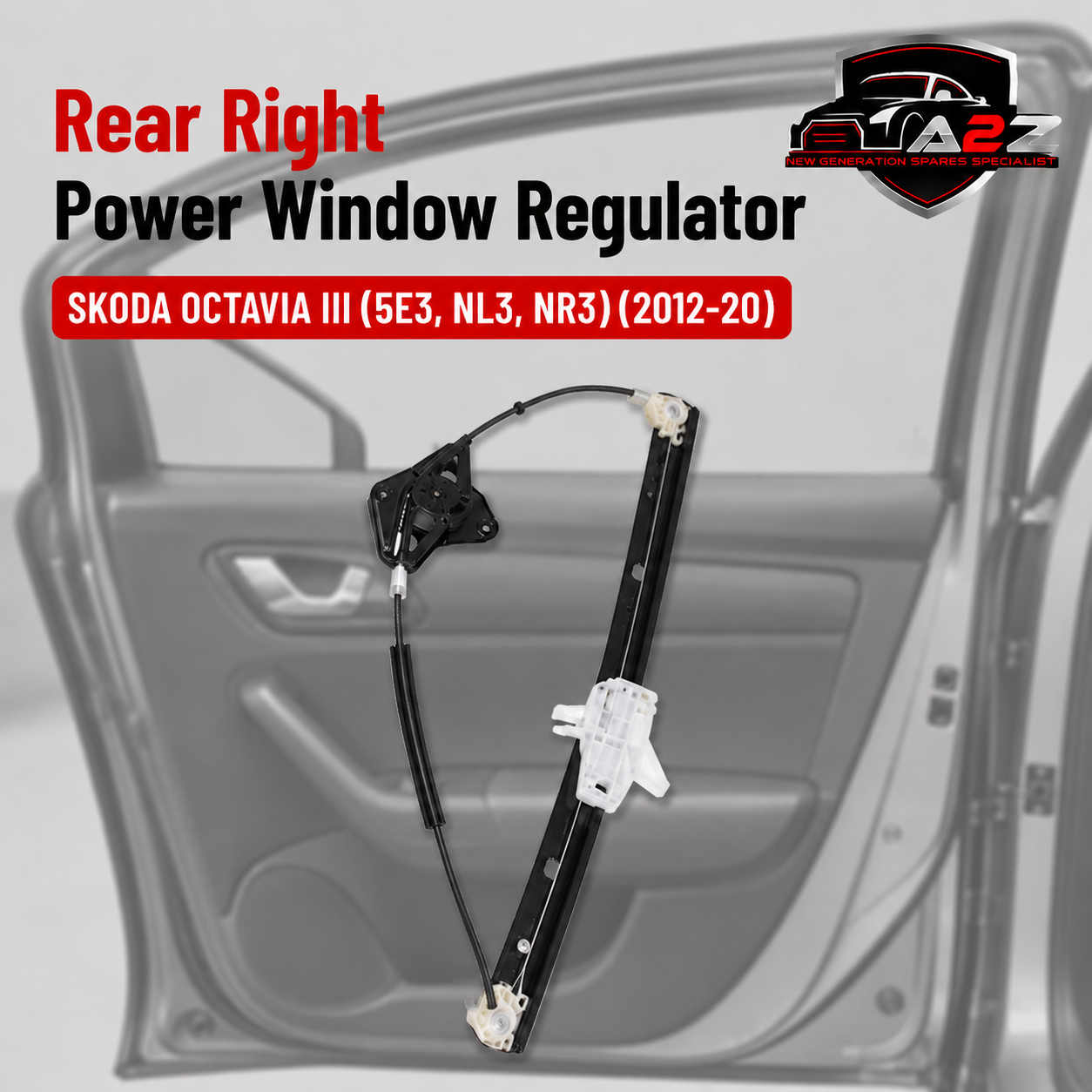 Rear Right  Power Window Regulator 5E0839462 Compatible with SKODA OCTAVIA III (5E3, NL3, NR3)