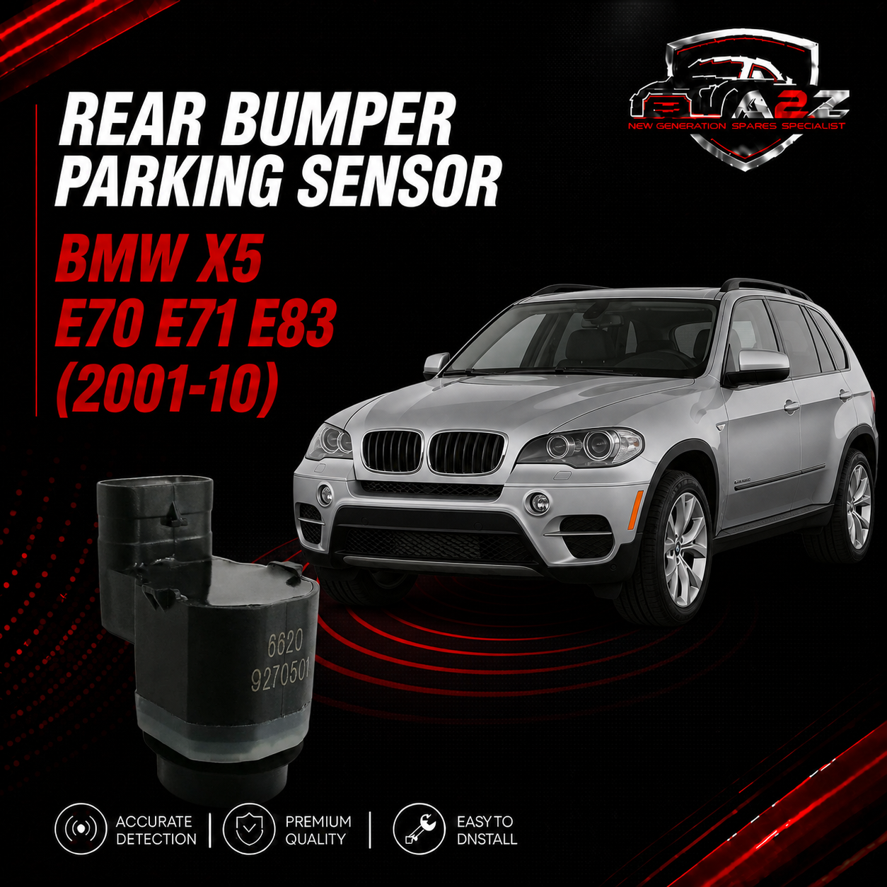 Rear Bumper Parking Sensor 66209127798 66209127801 66209139868 66209231287 66209270501 Compatible With BMW X5 E70 E71 E83