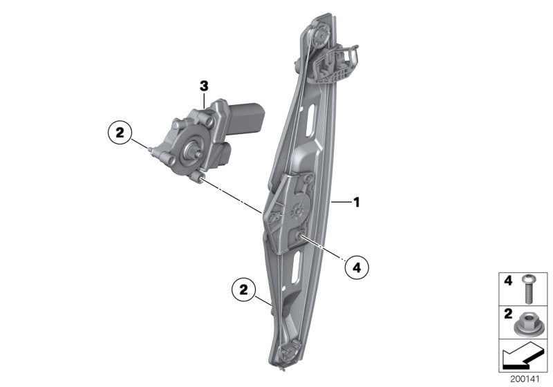 Rear Right Power Window Regulator 51352990388 Compatible with BMW X1 (E84)