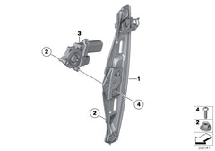 Rear Right Power Window Regulator 51352990388 Compatible with BMW X1 (E84)