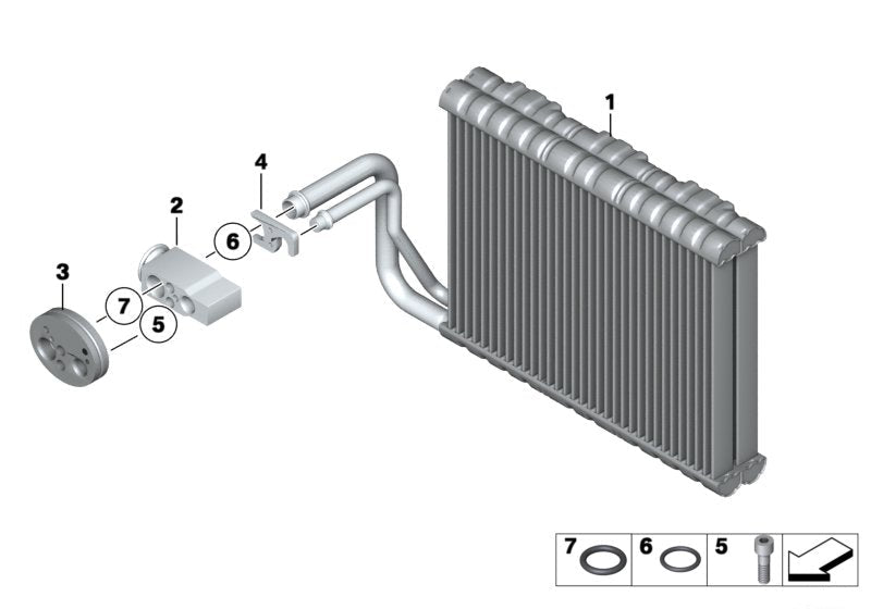 Air Conditioning Evaporator (Cooling Coil) 64119383678 Compatible with BMW 5 Series (F10) LCI &  6 Convertible (F12) & 7 Series (F01, F02, F03, F04) & ROLLS-ROYCE DAWN (RR6) & GHOST I (RR4) & WRAITH (RR5)