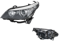 Complete Headlight (New) Assembly ( Bi-Xenon) Left 63127045691 & Right 63127045692 Compatible With BMW E60 E61 2007-2010