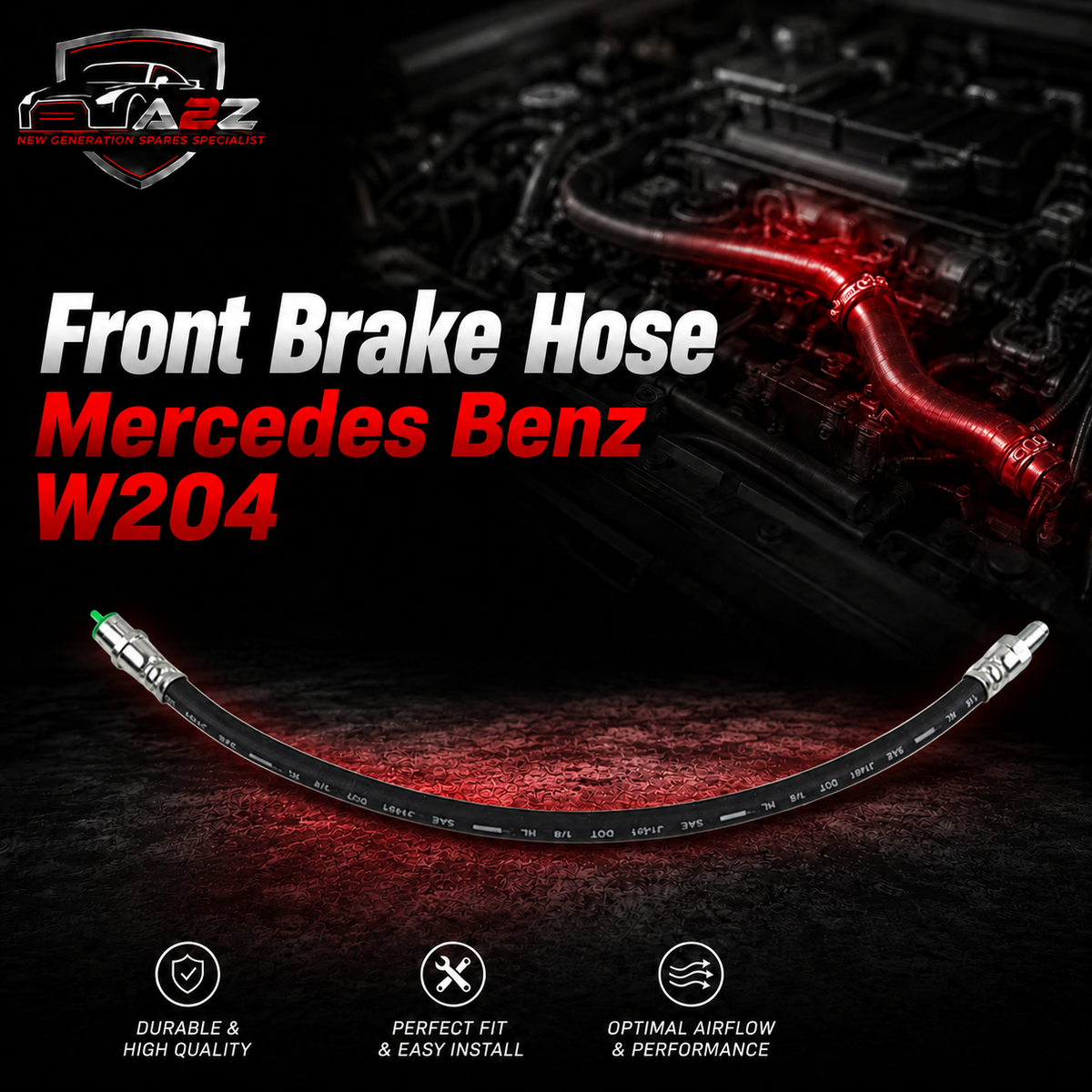 Front Brake Hose 2024280135 2024280735 2044280135 2044280435 A2024280135 A2024280735 A2044280135 A2044280435 Compatible With Mercedes Benz W204