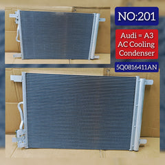 AC Condenser 5Q0816411AN 5Q0816411AB 5Q0816411AM Compatible with  AUDI A3 Convertible (8V7, 8VE) | A3 / S3 & SKODA OCTAVIA III (5E3, NL3, NR3)
