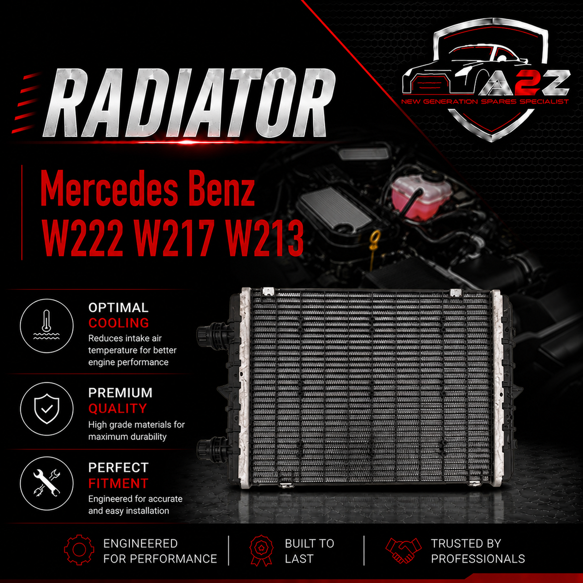 Radiator 0995005800 A0995005800 Compatible With Mercedes Benz W222 W217 W213