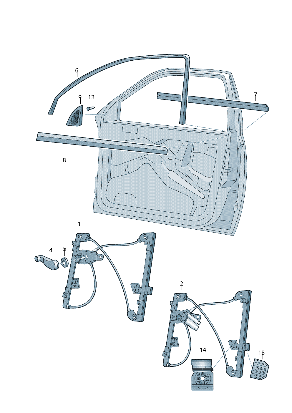 Front Right Glass Machine 1U0837462B Compatible With SKODA OCTAVIA I (1U2) OCTAVIA I Combi (1U5)