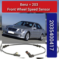 Front Left/Right ABS Wheel Speed Sensor 2035400417 A2035400417 Compatible With MERCEDES-BENZ C-CLASS W203