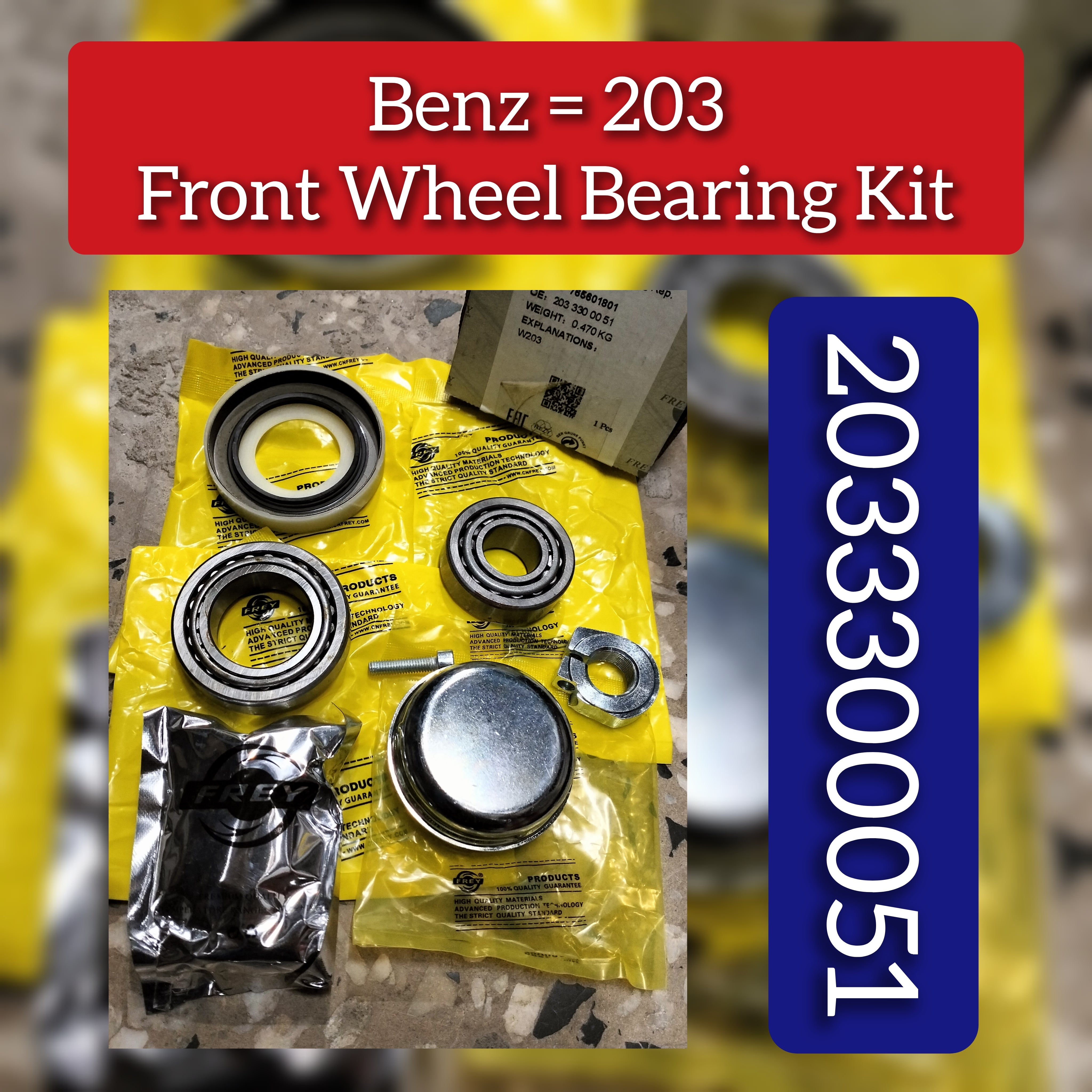 Front Wheel Bearing 2033300051 A0029803002 A0029803102 Compatible With MERCEDES-BENZ C-CLASS W203 W204