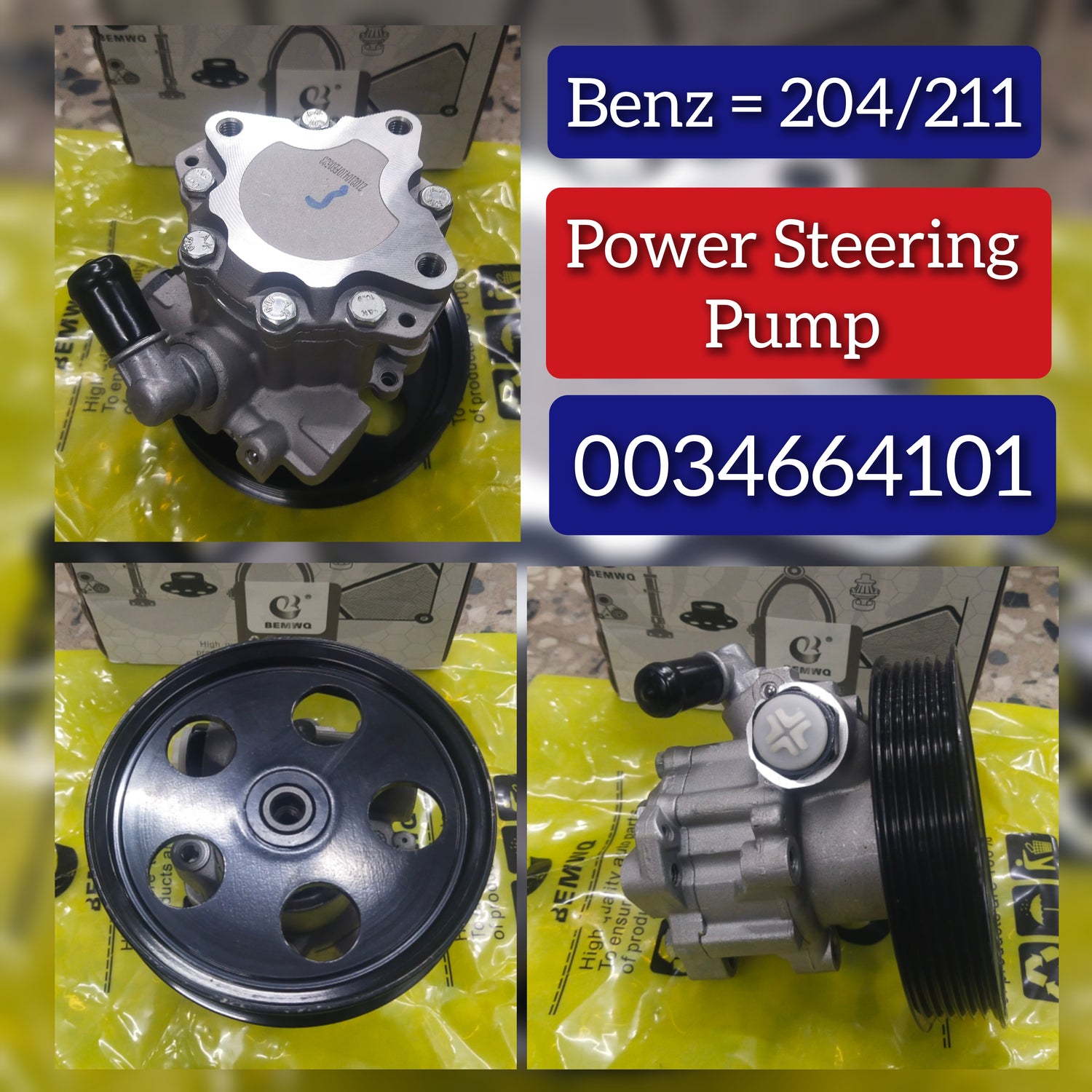 Power Steering Pump A0034664101 A0034664001 0034664101 0034664001  Compatible with MERCEDES-BENZ C-CLASS (W203) C-CLASS (W204) E-CLASS (W211) SLK (R171)