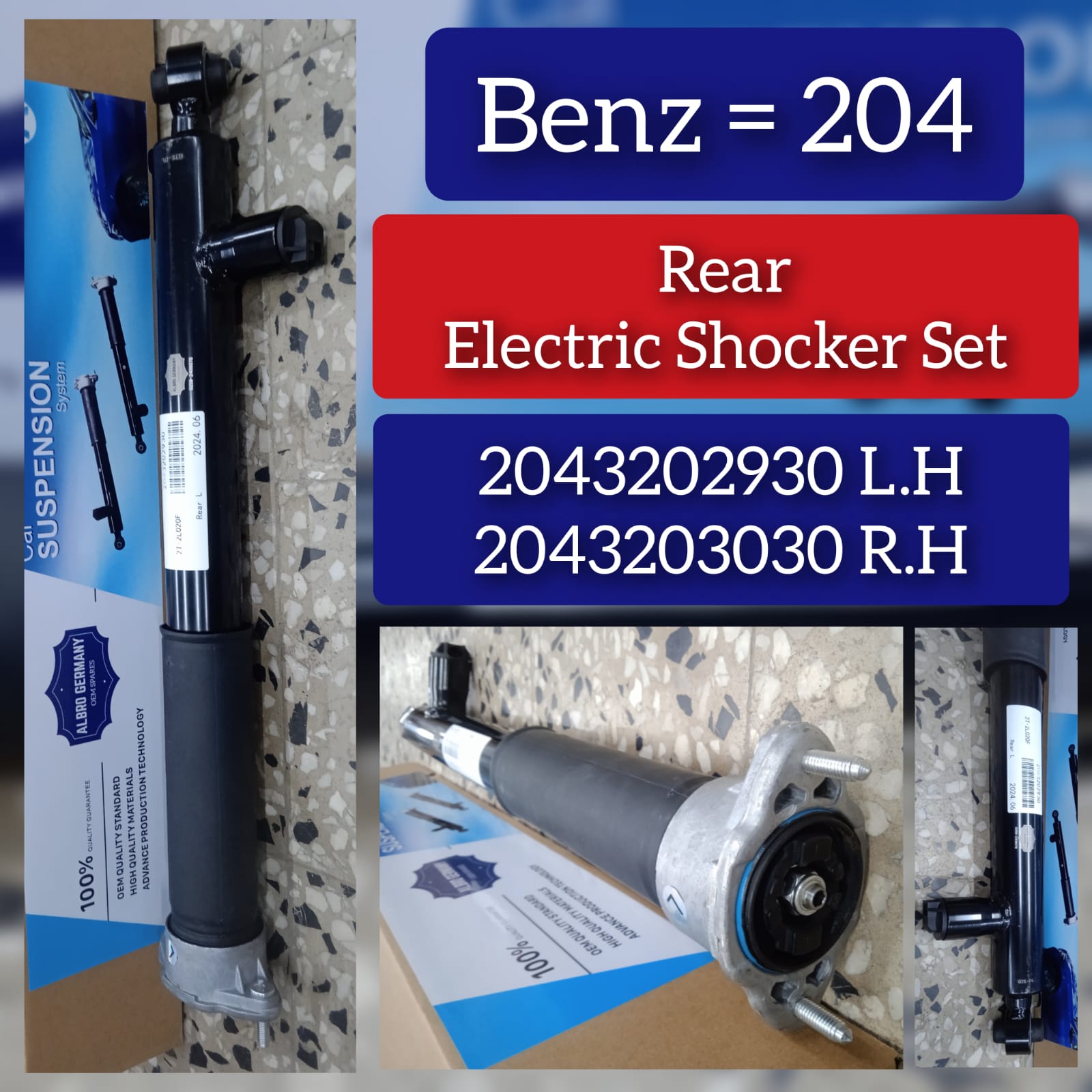 Rear Left Air Suspension Electric Shock Absorber Strut 2043202930 2073204430 Compatible With MERCEDES-BENZ C-CLASS W204