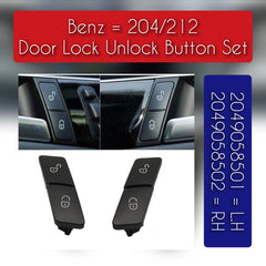 Lock Unlock  Button (Left Side Set) 2049058501 Compatible with MERCEDES BENZ C-CLASS W204 & E-CLASS W212