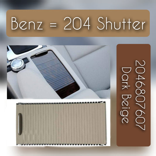 DARK BEIGE Central Console Drink Water Cup Holder Cover Shutter Roller Trim 2046807607 Compatible With MERCEDES BENZ C-CLASS W204
