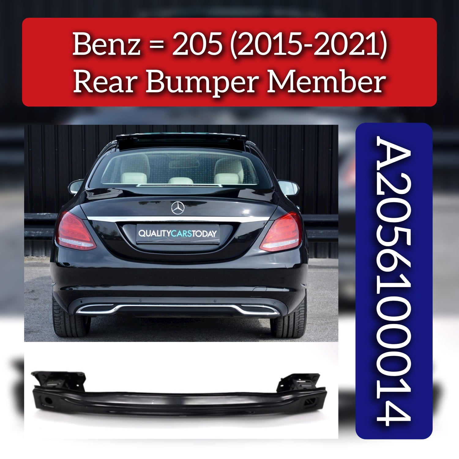 Rear Bumper Member 2056100014 Compatible With Mercedes Benz
