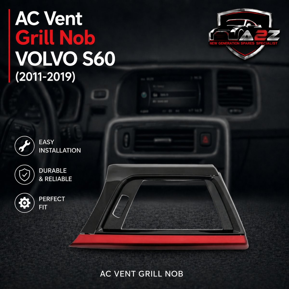 FRONT Right AC VENT GRILLE PANEL OUTER FRAME (Black) 51459231457 Compatible With BMW 3 Series F30 & 3 Series GT F34