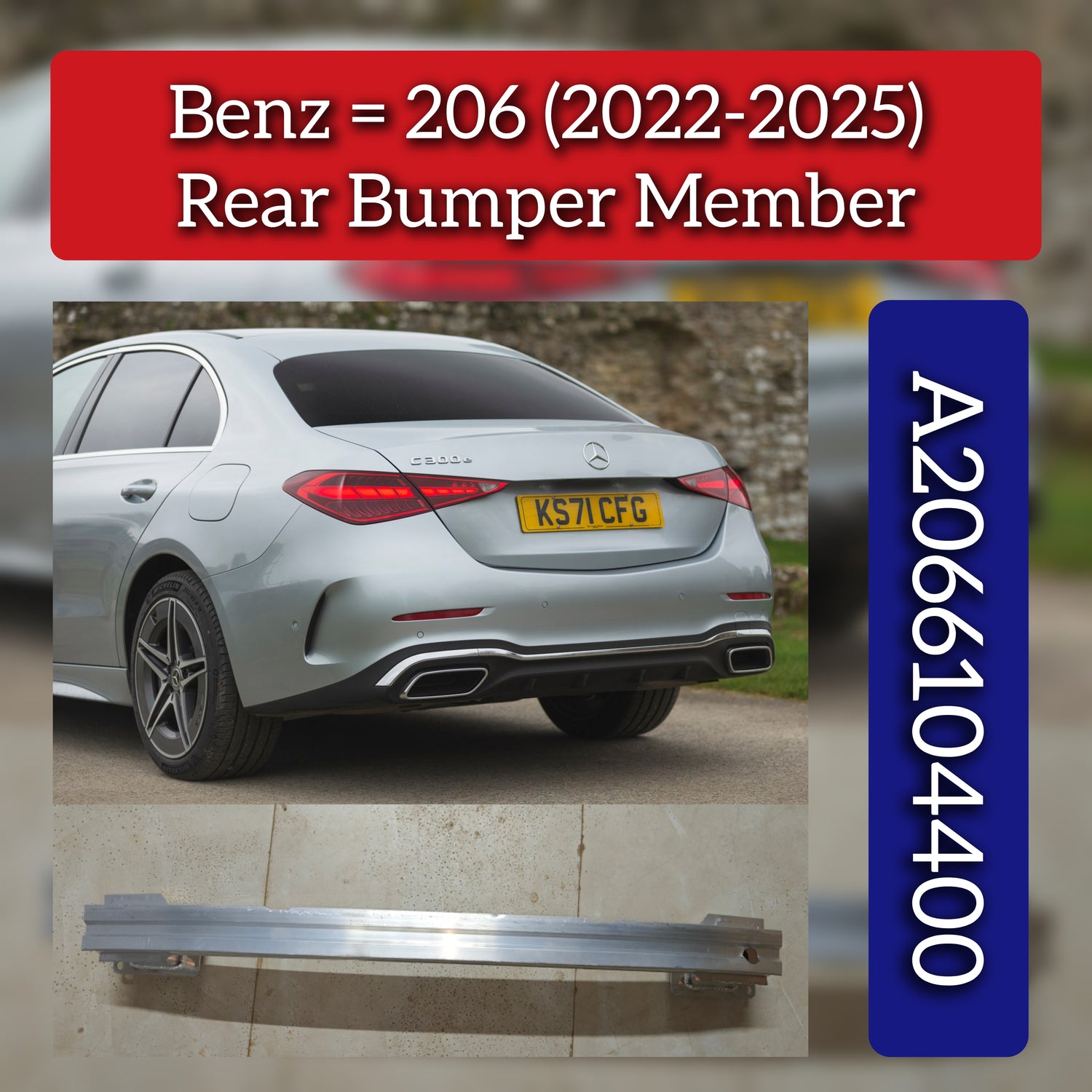 Rear Bumper Member 2066104400 Compatible With Mercedes Benz