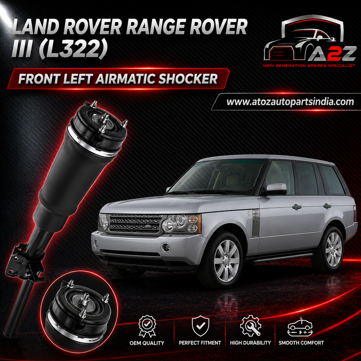 Front Left Air Suspension  Shock Absorber Strut LR032570 LR032575 L2023567 L2012885 Compatible With LAND ROVER RANGE ROVER III (L322)