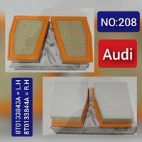 Air Filter 8T0133843A = L.H 8T0133844A = R.H Compatible With AUDI A5 (8T3) | A5 / S5  Tag 208