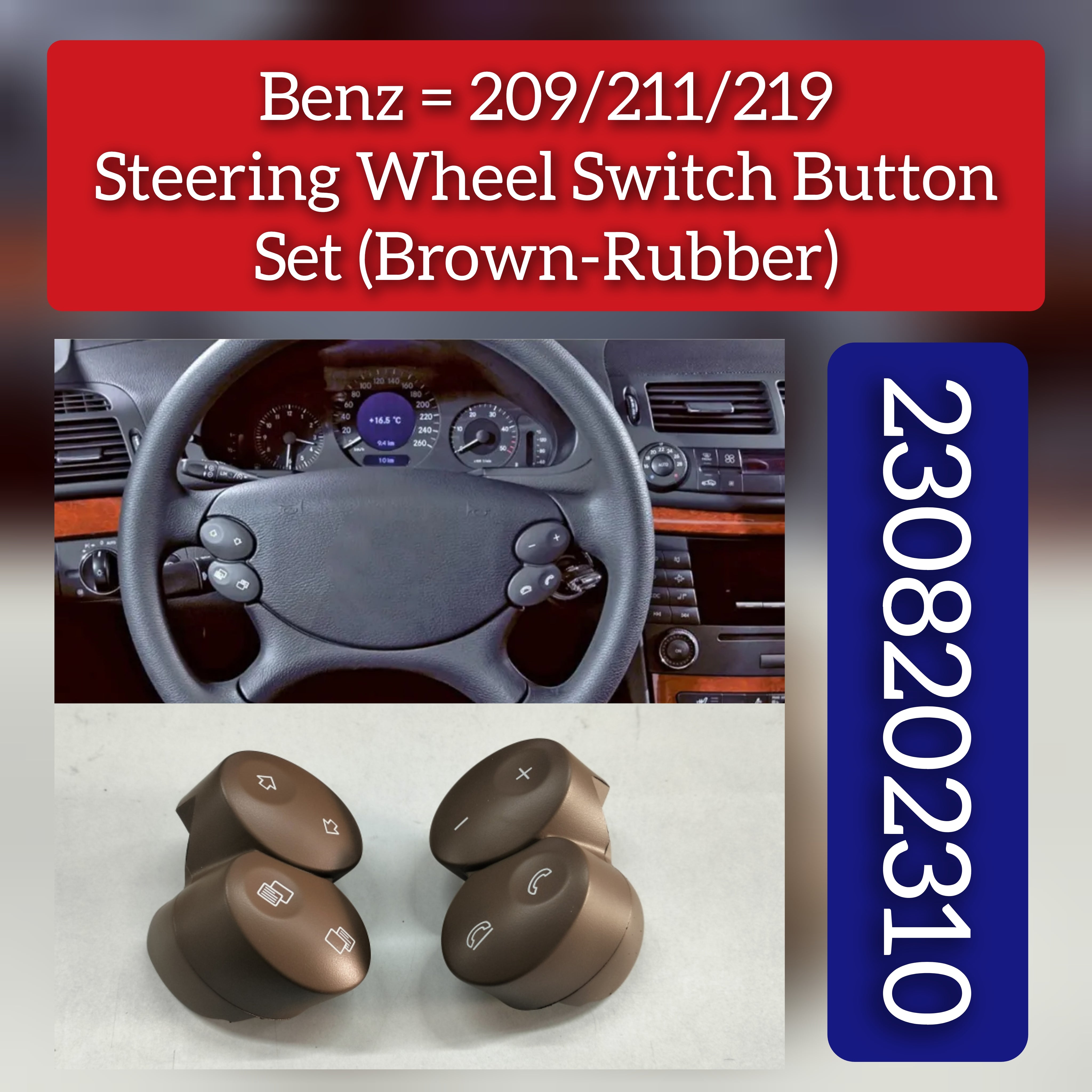 Steering Wheel Buttons Dark Yellow Left 23082023108465 Right 23082024108465 Compatible With Mercedes G/CLK/E/CLS Class W463 W209 W211 W219