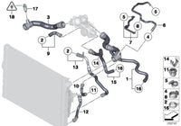Coolant Hose 17127595611 Compatible With BMW F01 F02